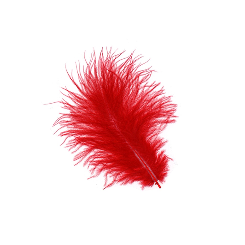 Loose Turkey Marabou Feathers 3-8" Dyed - Red