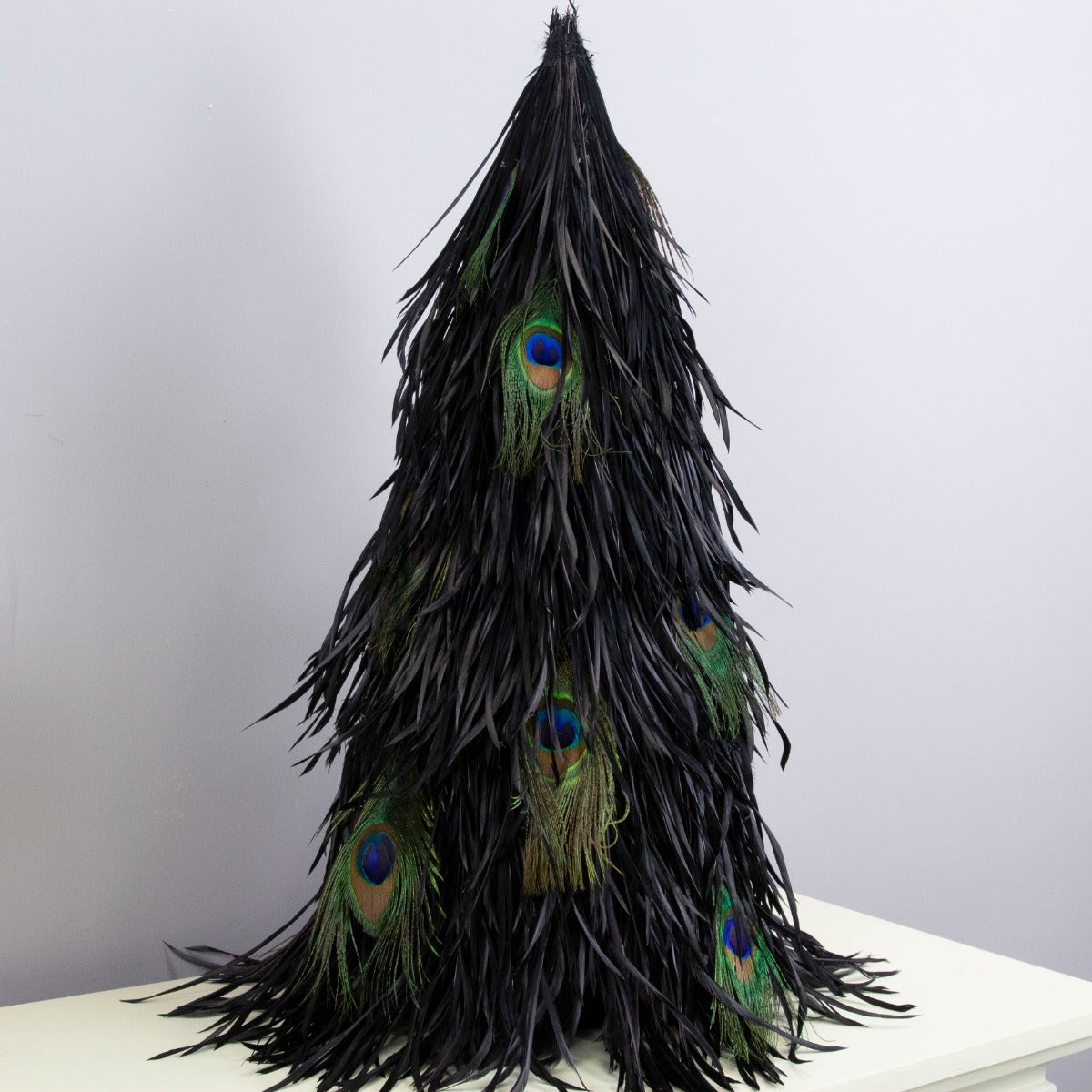 Goose Biot Tree Sleeve 24" Black w/Peacock Eyes - On felt with Cardboard insert