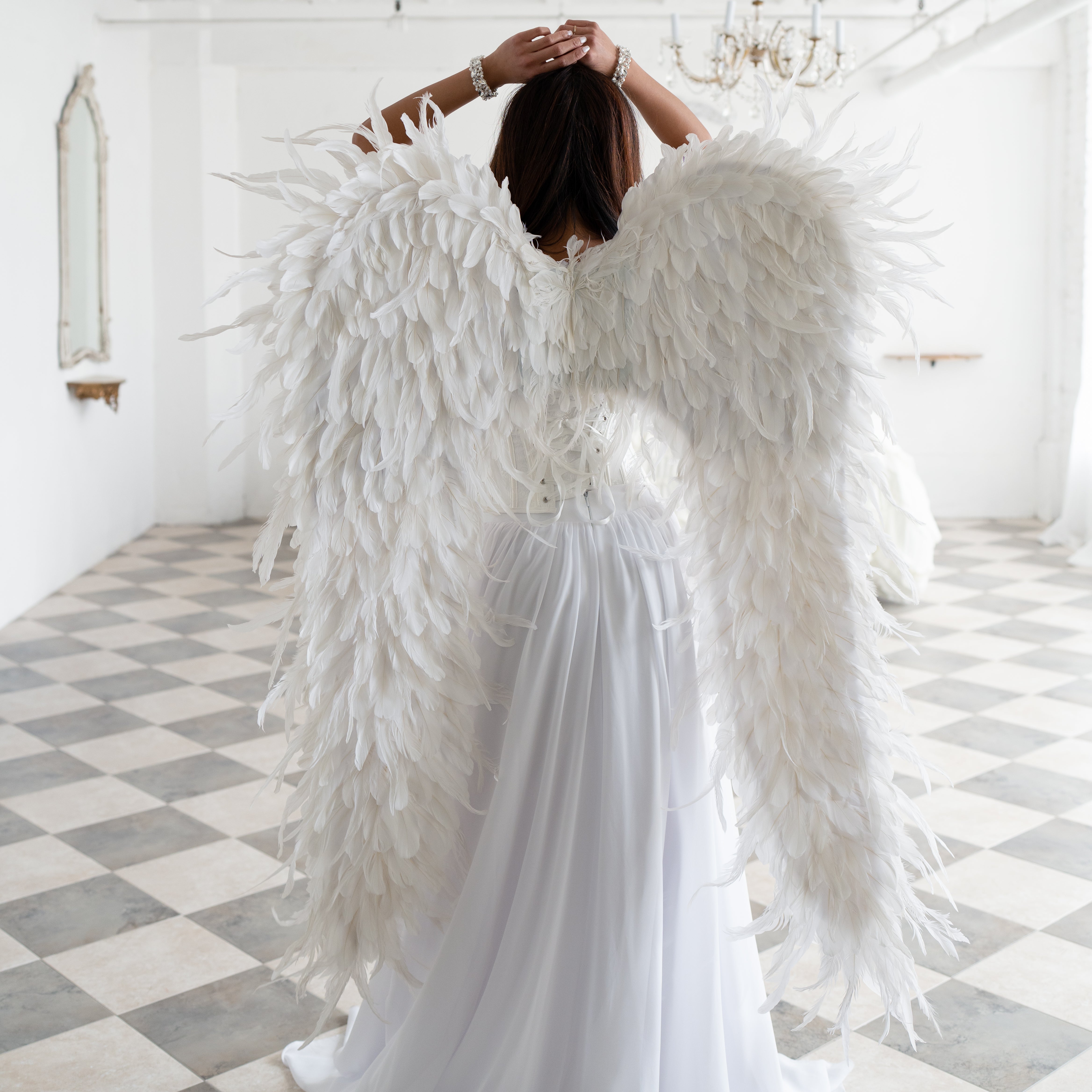 white angel dress costume Extra Large White Feather Angel Wings