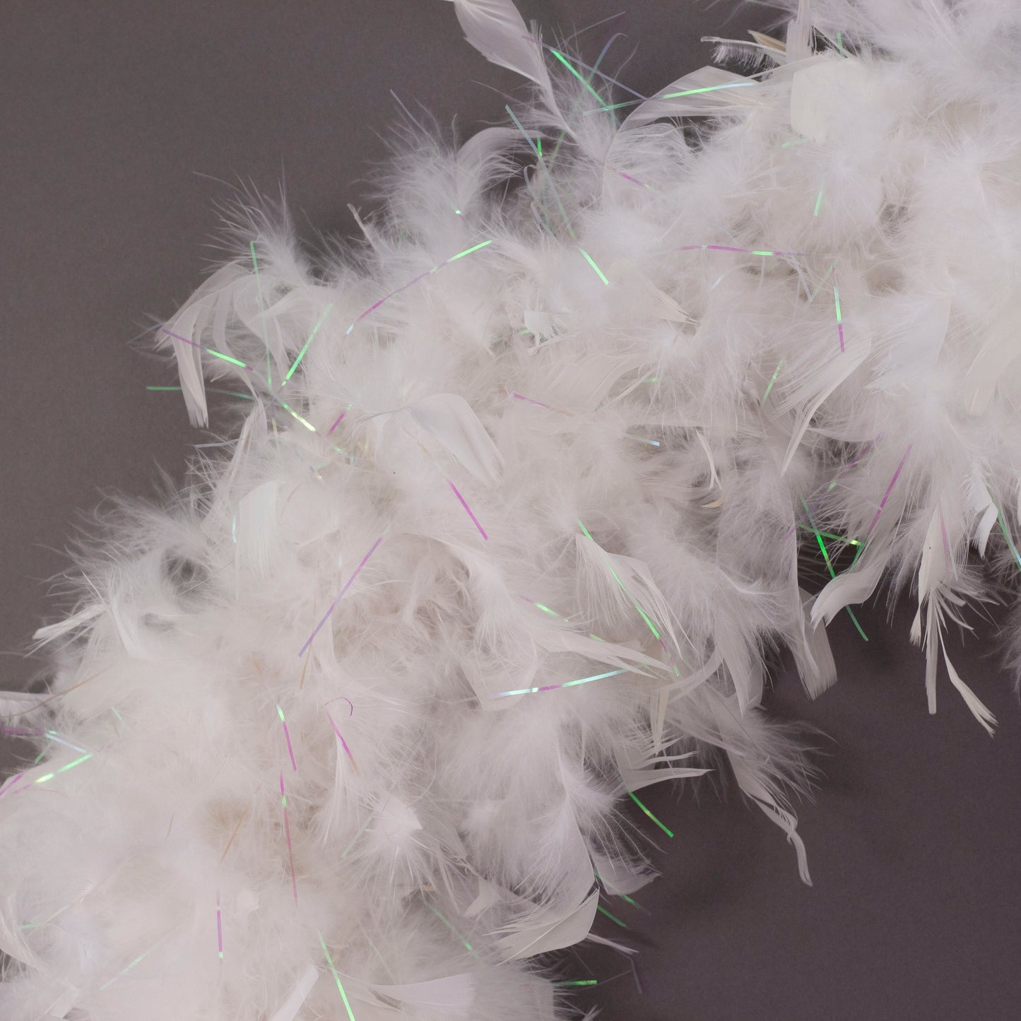 White Feather Wreath with Lurex