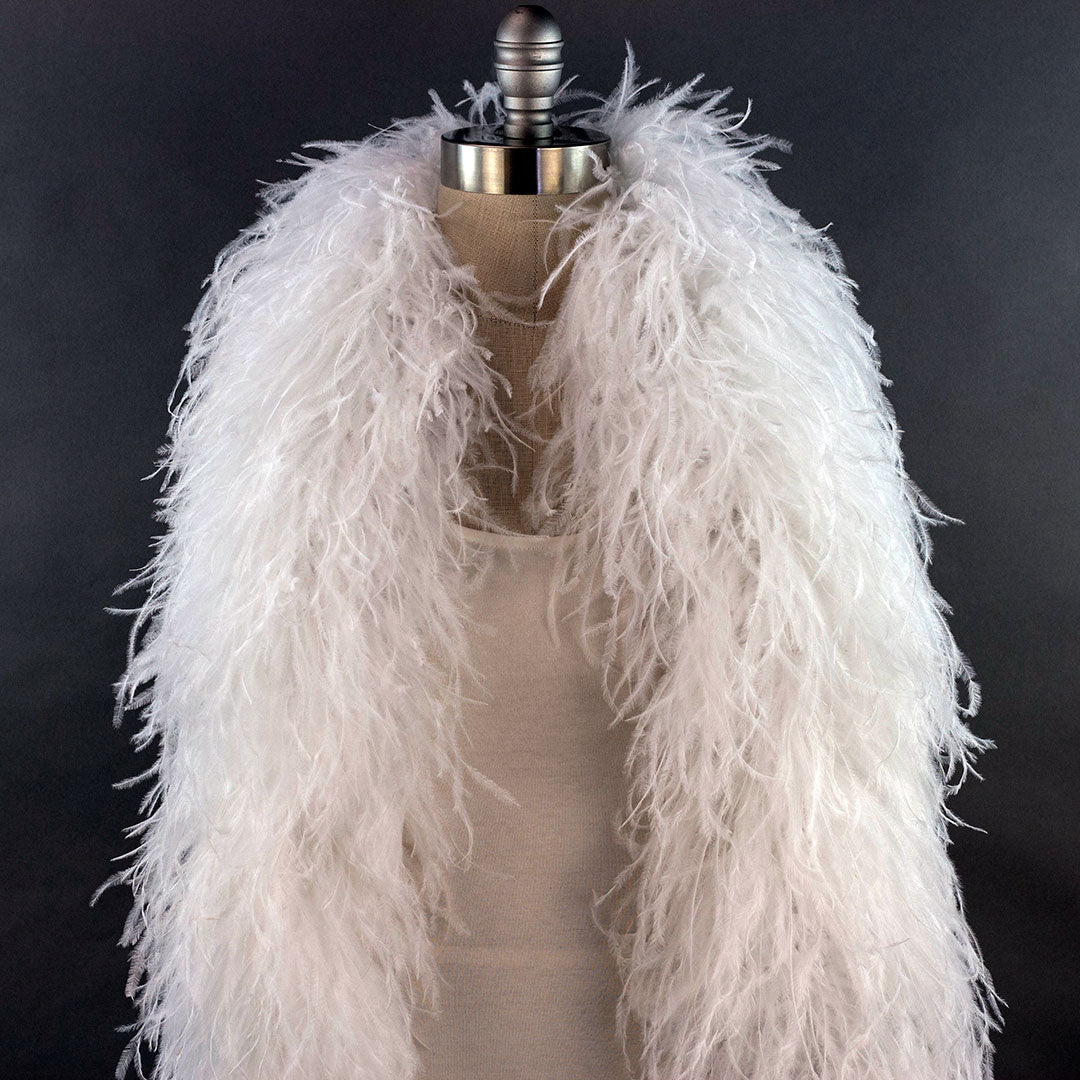 White 10 Ply Ostrich Feather Boa