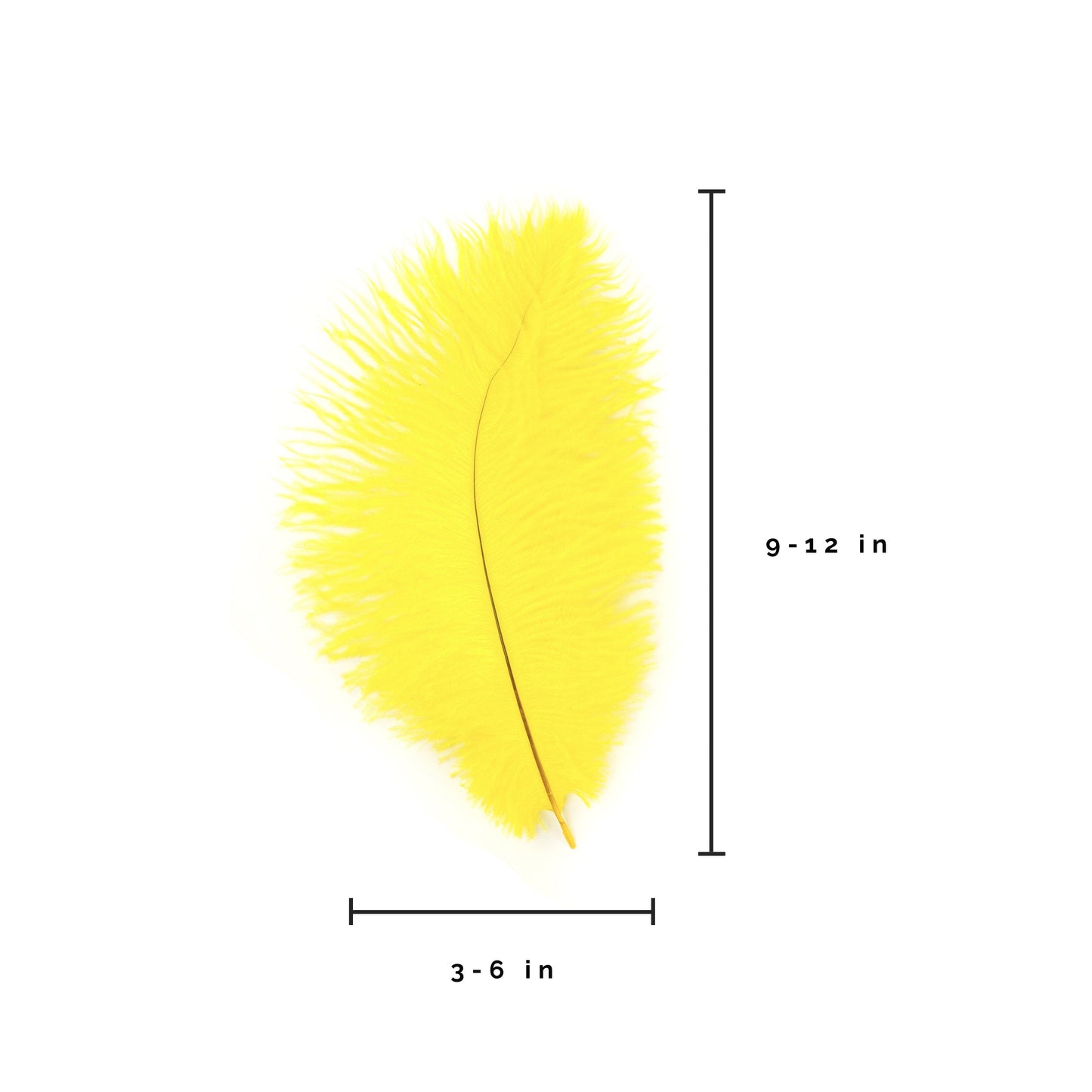 Ostrich Feathers 9-12" Drabs - Yellow