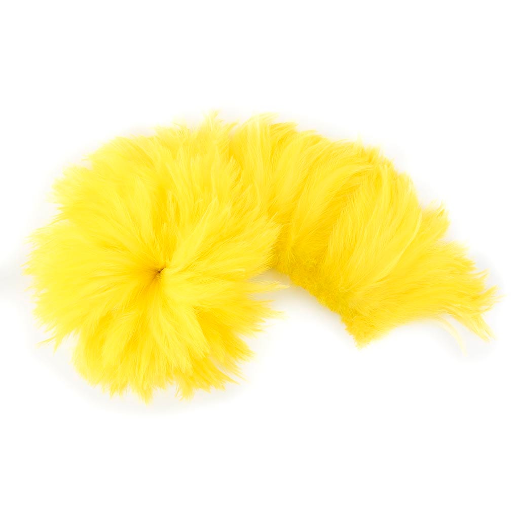 Bulk Rooster Hackle-White-Dyed - Fl Yellow