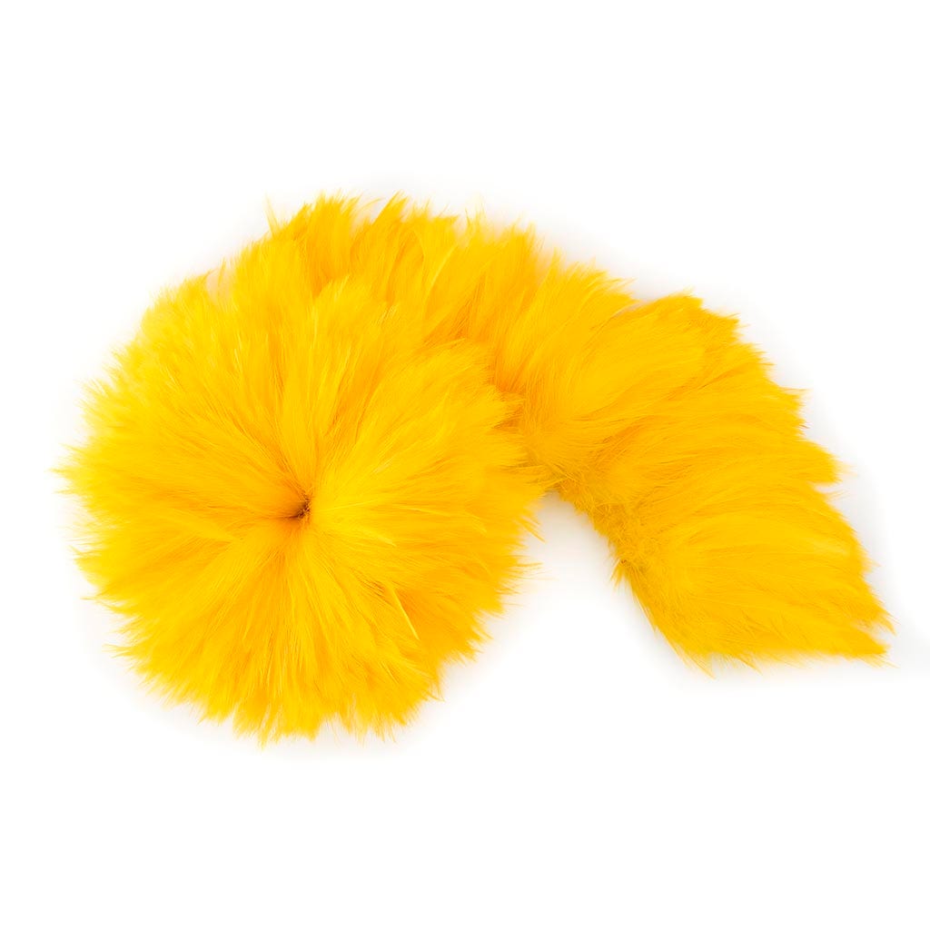 Bulk Rooster Hackle-White-Dyed - Yellow