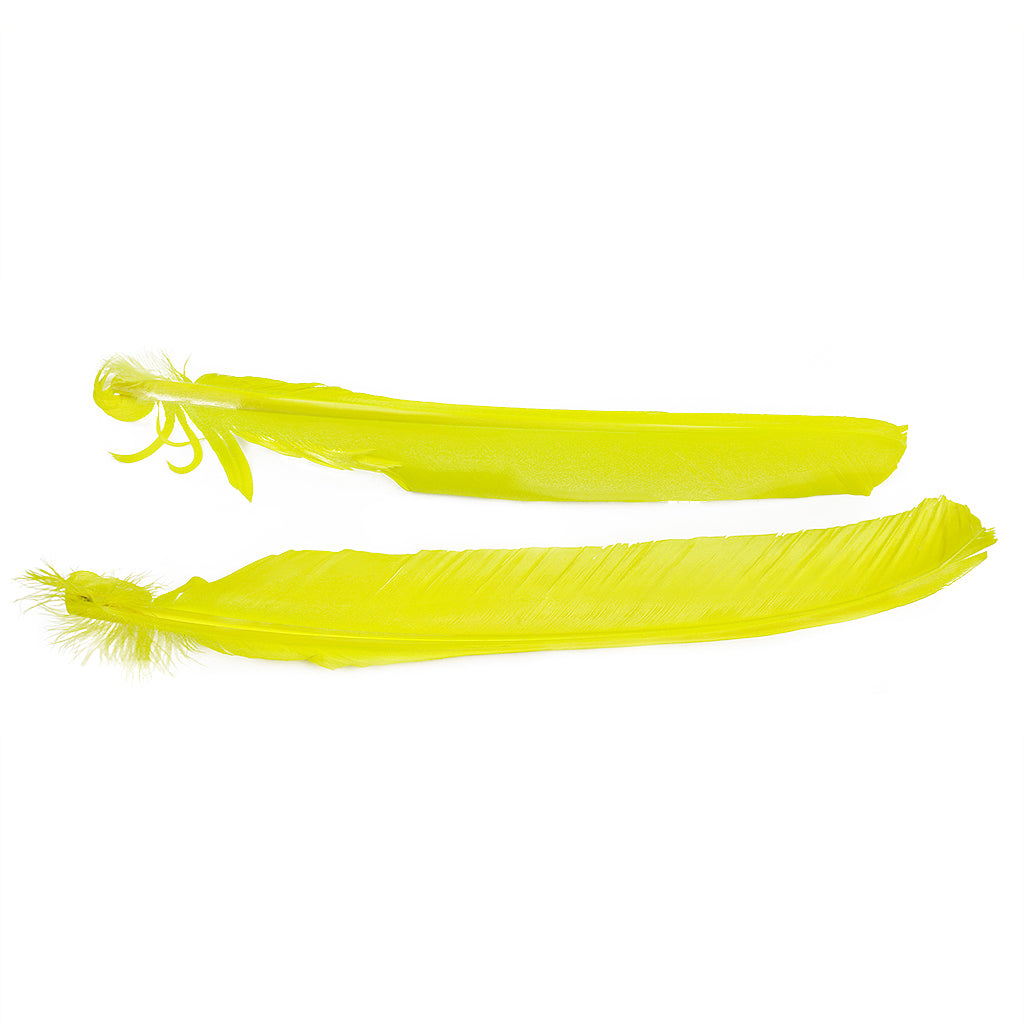 Fluorescent Yellow Cut Turkey Pointer Feathers 8-12"
