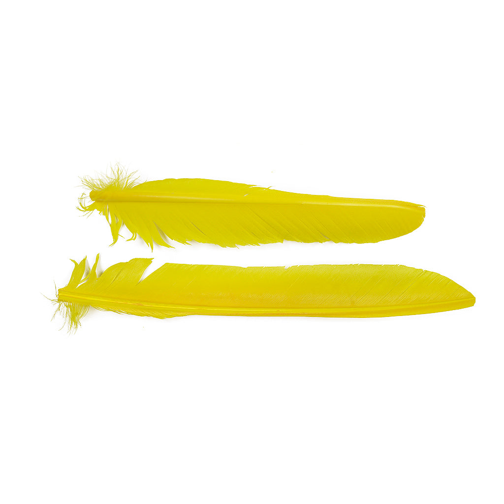 Yellow Cut Turkey Pointer Feathers 8-12"