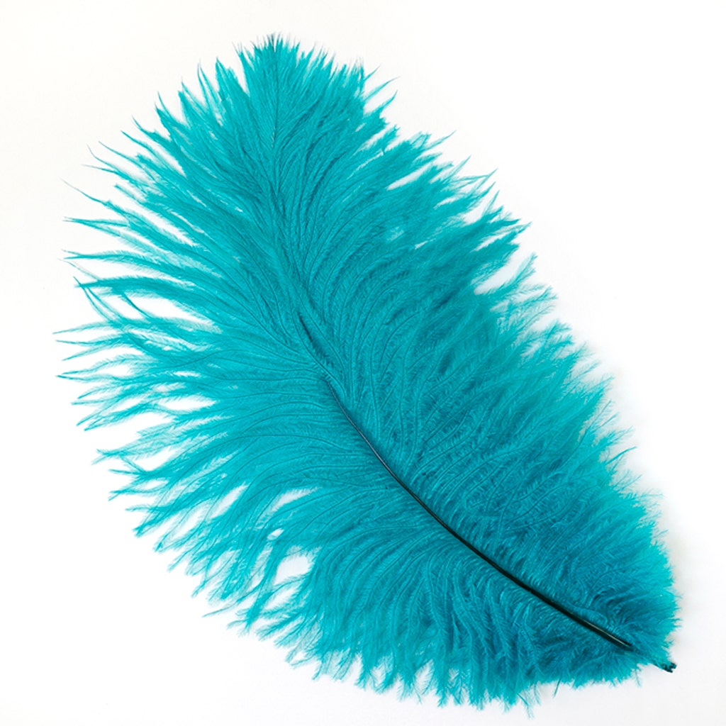 Bulk Feather Ostrich Drabs - 9-12" 1/4 lb Dark Aqua