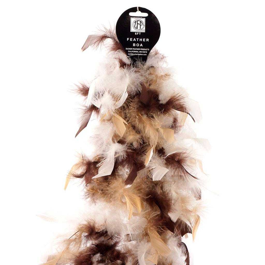 Chandelle Feather Boa - Lightweight - Coffee Cream Mix