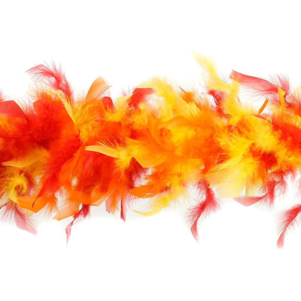 Chandelle Feather Boa - Lightweight - Fire Mix