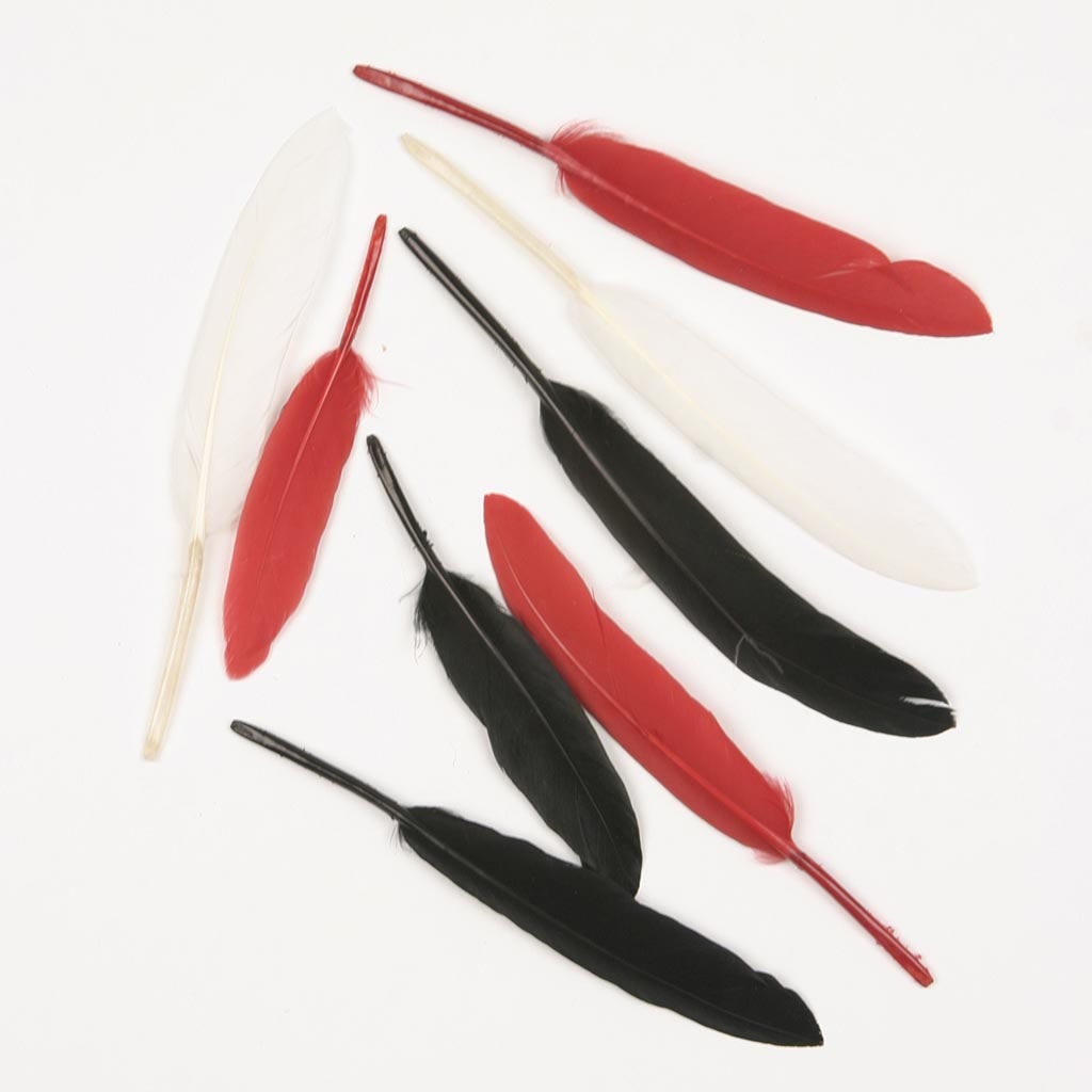 Loose Duck Cosse Mix Dyed Black/Red/White