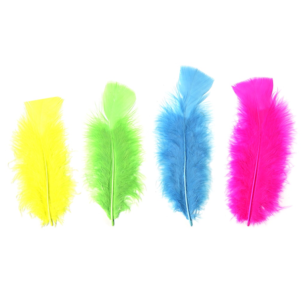 TURKEY FEATHER FLATS MIX DYED - BRIGHT