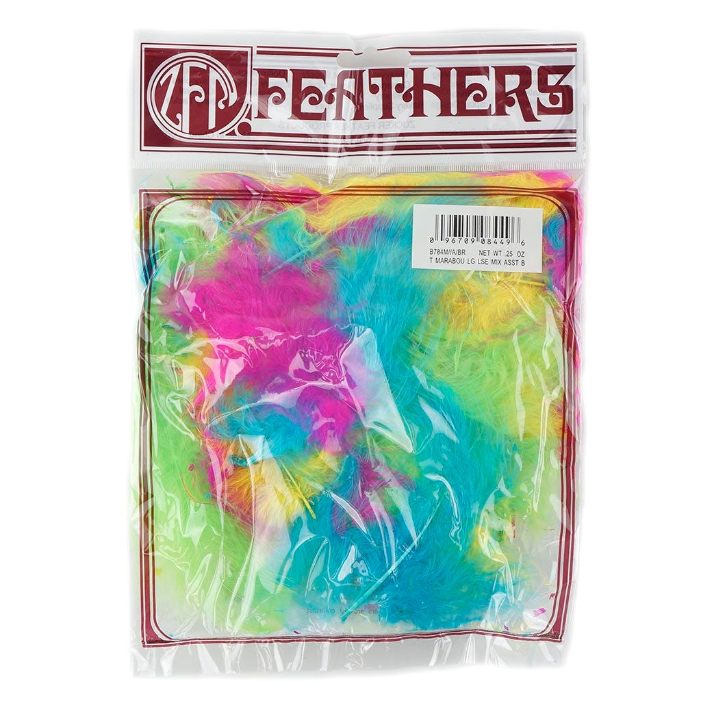 Loose Turkey Marabou Mix Dyed - Bright Mix