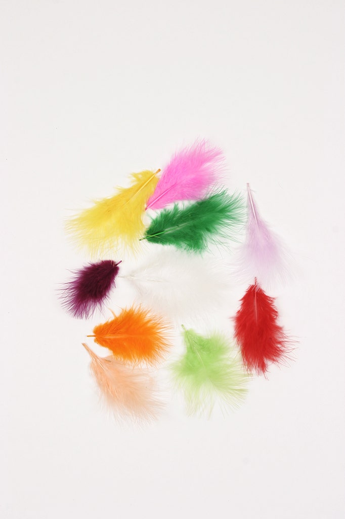 Loose Turkey Marabou Mix Dyed - Assorted Mix