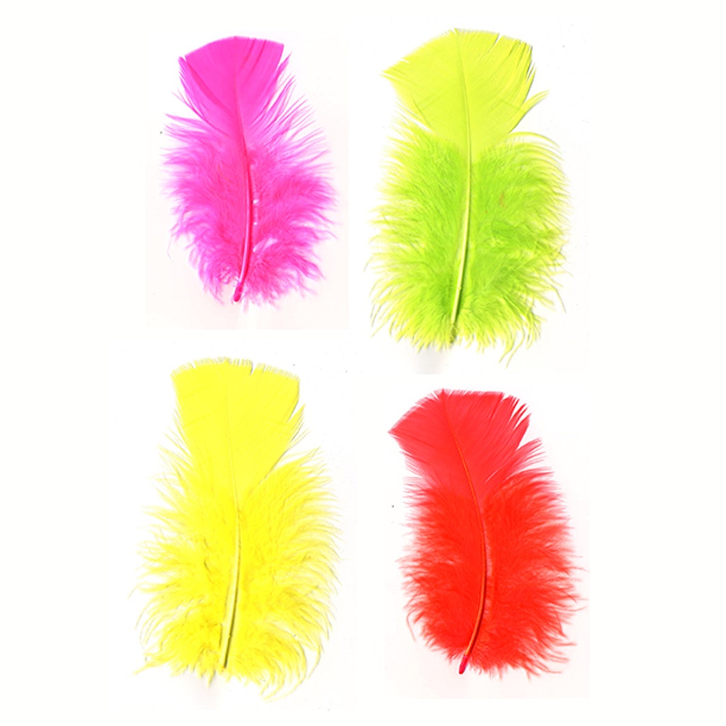 Loose Turkey Plumage Mix Dyed - Fluorescent Mix