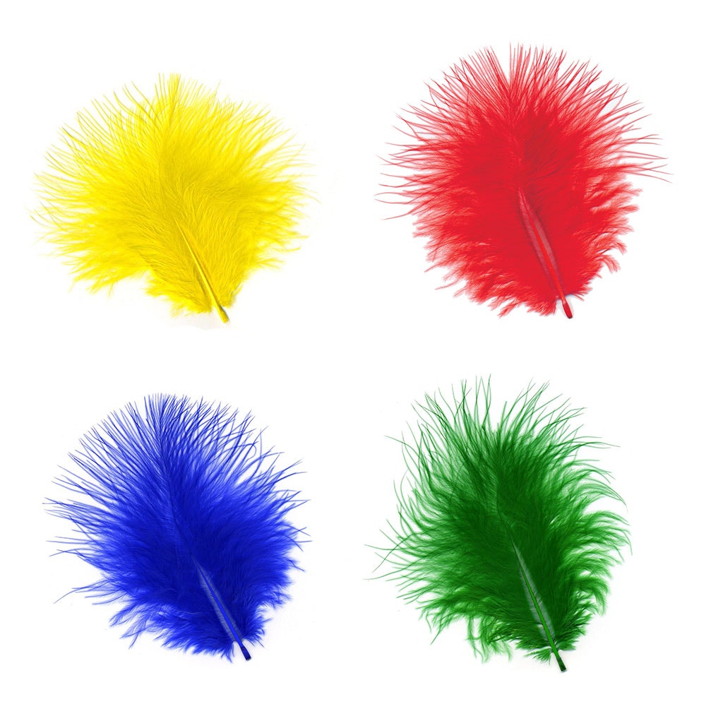 LOOSE MIXED DYED TURKEY MARABOU FEATHERS - VIBRANT