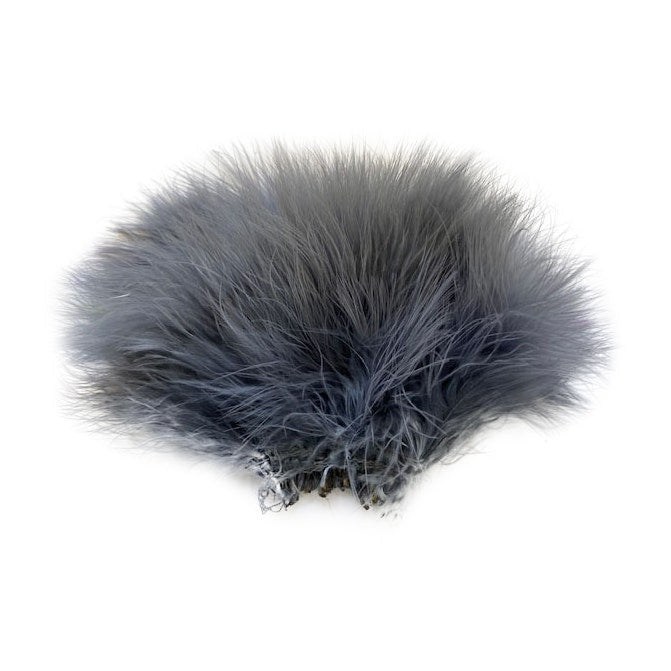 Strung Turkey Marabou Blood Quill Feathers 4-5" - Blue Dunn
