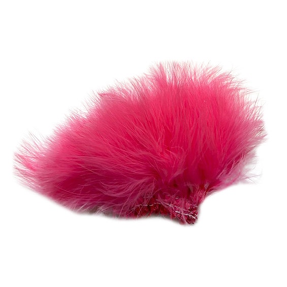 Strung Turkey Marabou Blood Quill Feathers 4-5" - PINK ORIENT