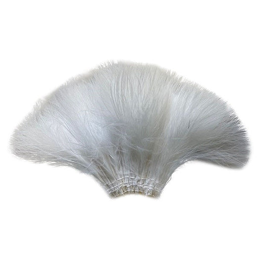 Strung Turkey Marabou Blood Quill Feathers 4-5" - WHITE