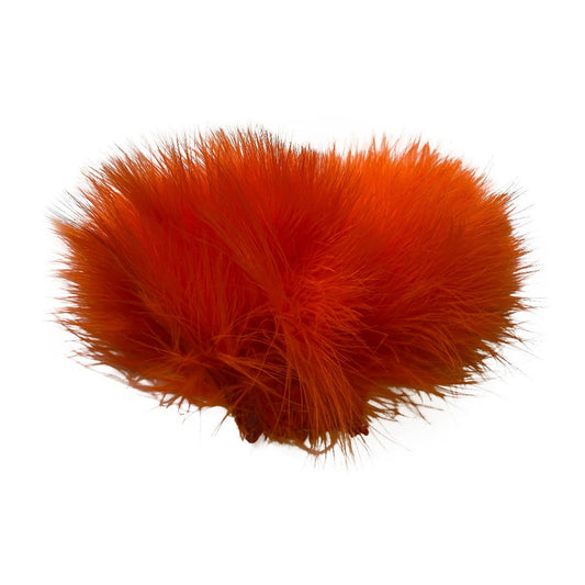 Strung Turkey Marabou Blood Quill Feathers 4-5" - Hot Orange