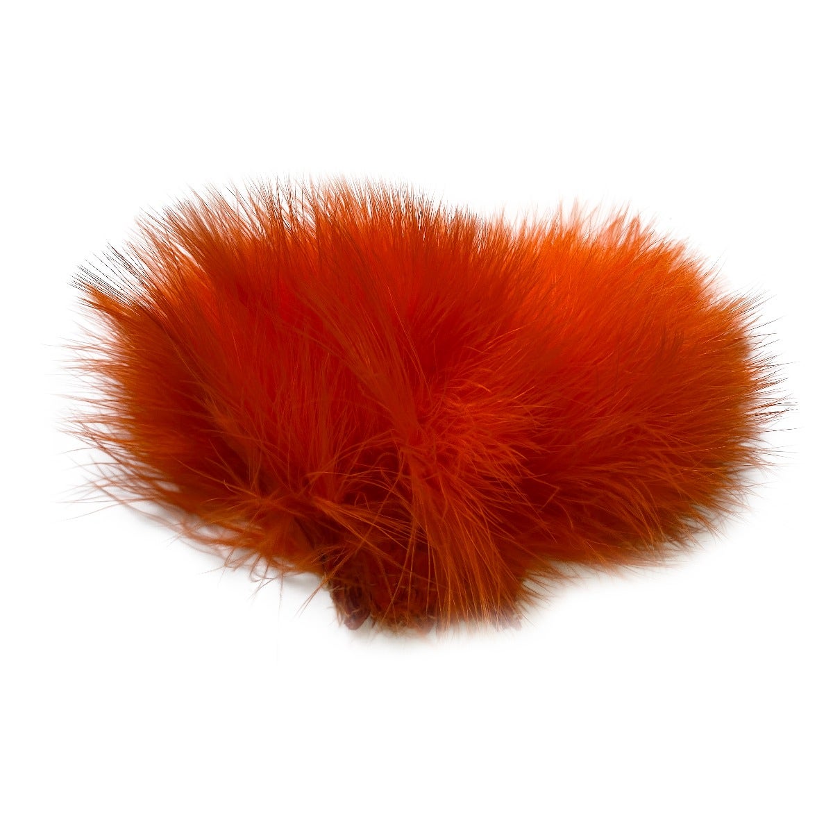Strung Turkey Marabou Blood Quill Feathers 4-5" - ORANGE
