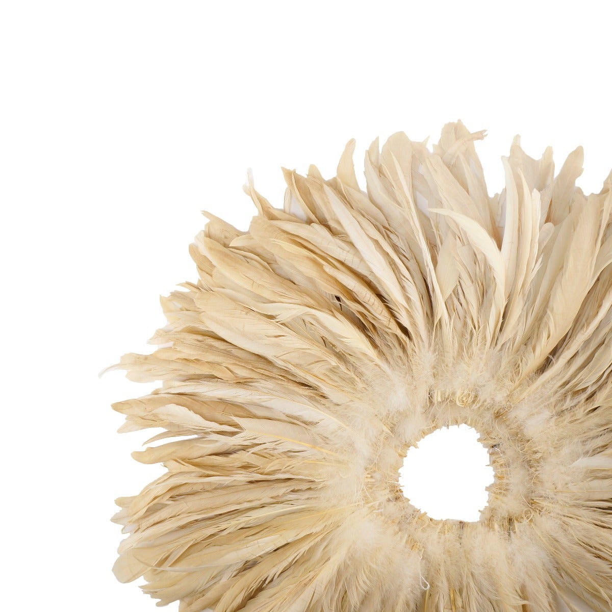 ROOSTER COQUE TAILS FEATHERS BLEACH DYED 7-10” - 1/2 Yard (18") - Beige