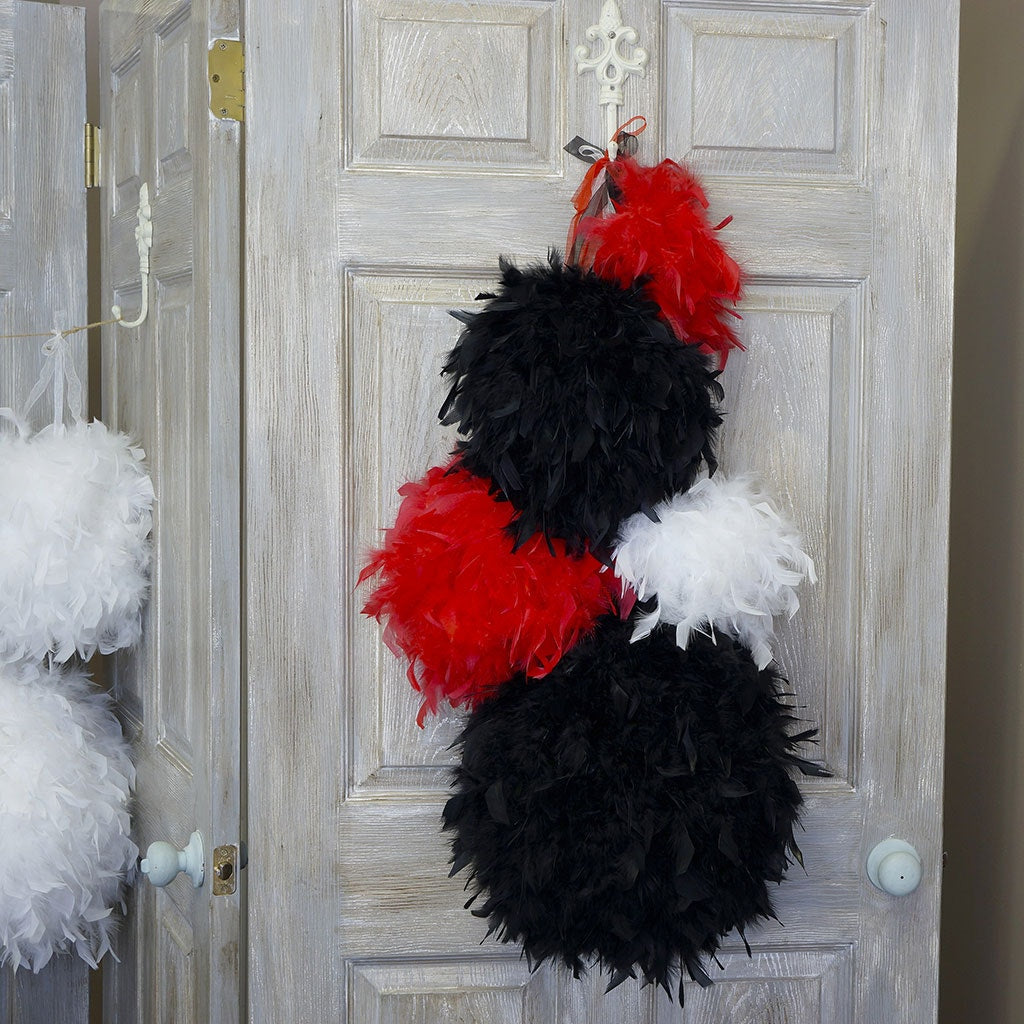 Chandelle Feather Pom Poms - Black