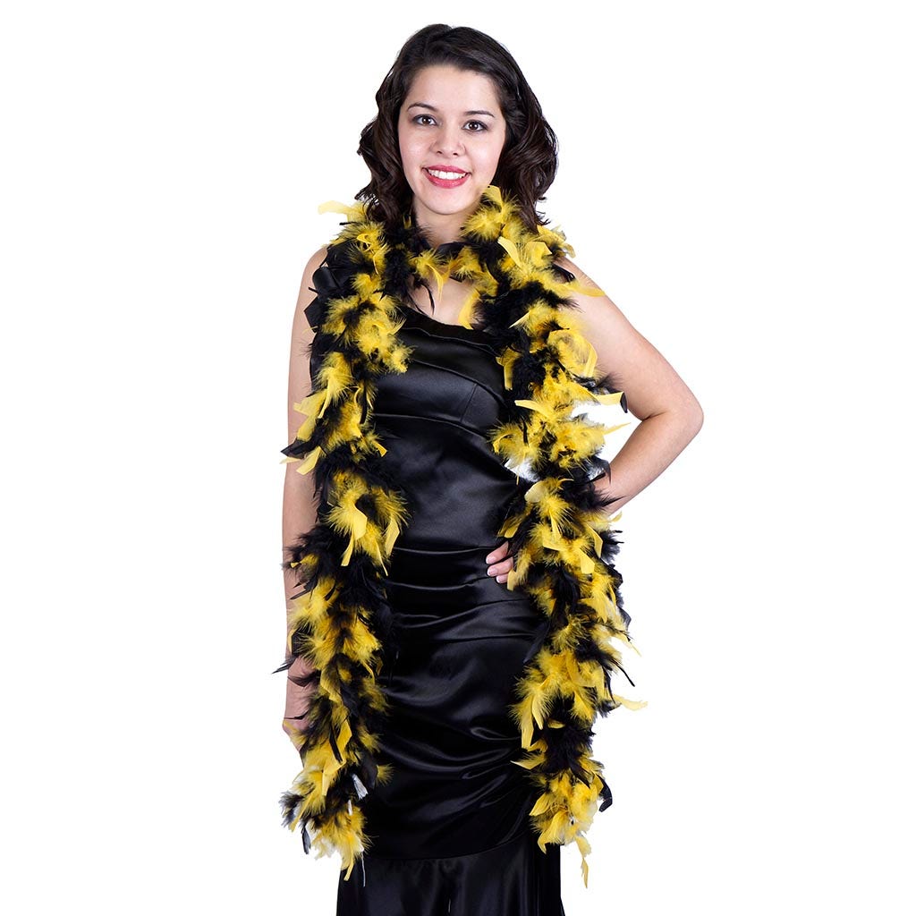 Chandelle Feather Boa - Lightweight - Black/Gold