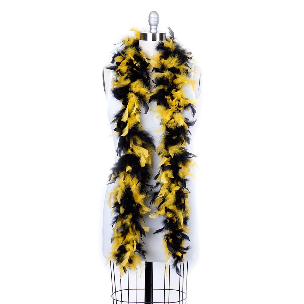 Chandelle Feather Boa - Lightweight - Black/Gold