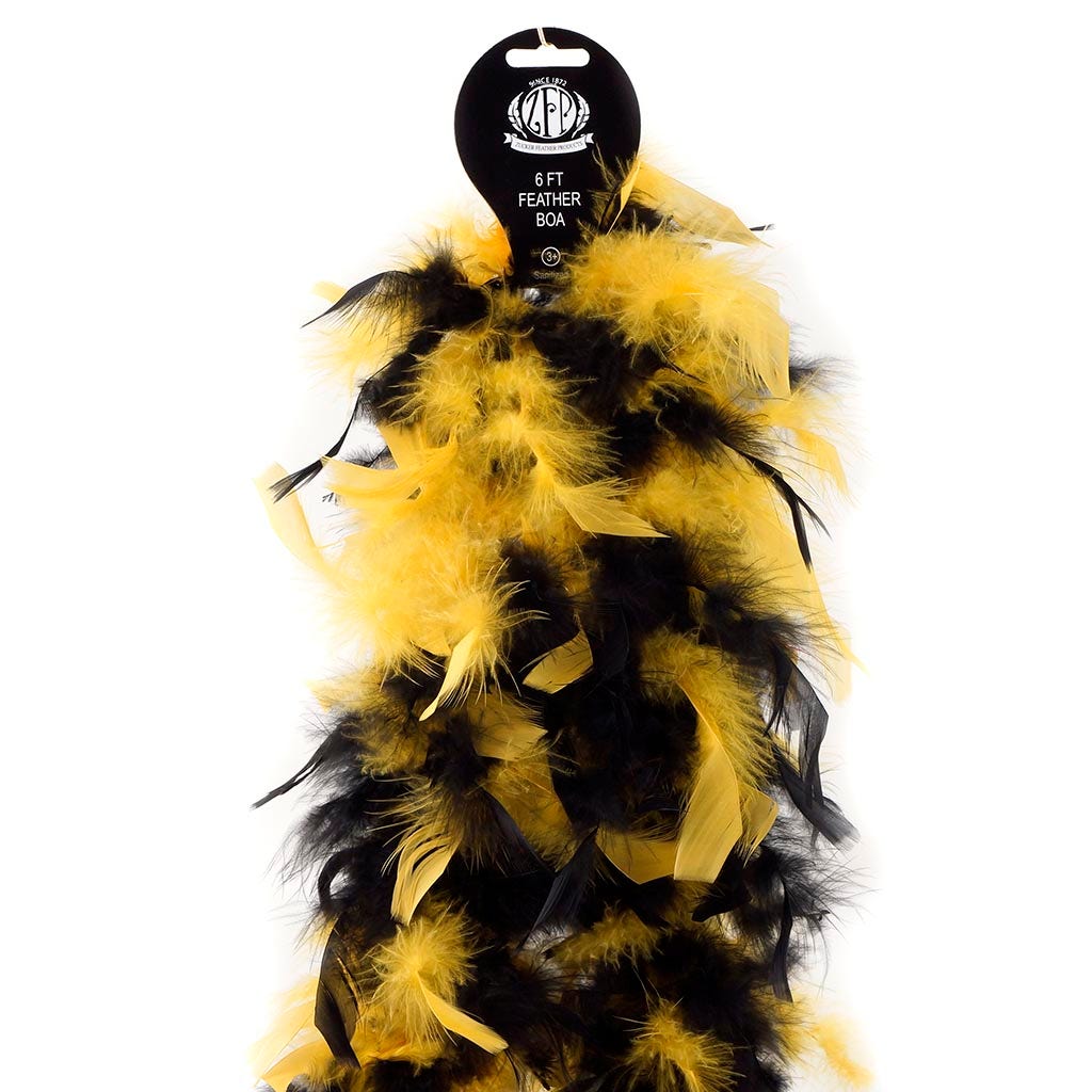 Chandelle Feather Boa - Lightweight - Black/Gold