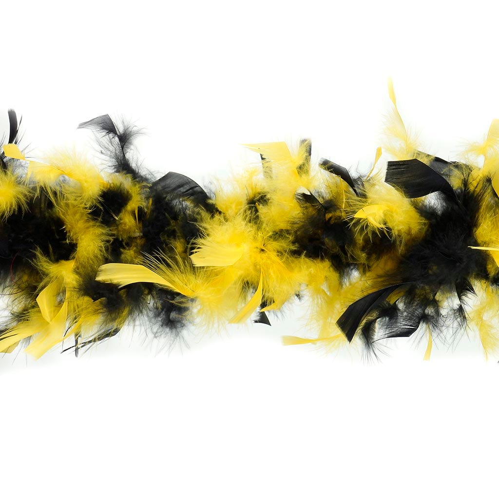 Chandelle Feather Boa - Lightweight - Black/Gold