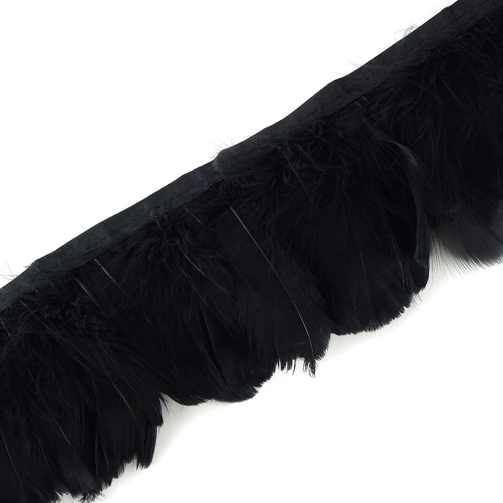 Goose Feather Fringe Trim - 1 Yard - Black