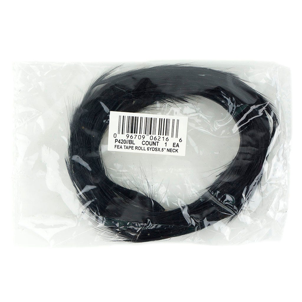 Feather Tape Trim w/Hackle - Black