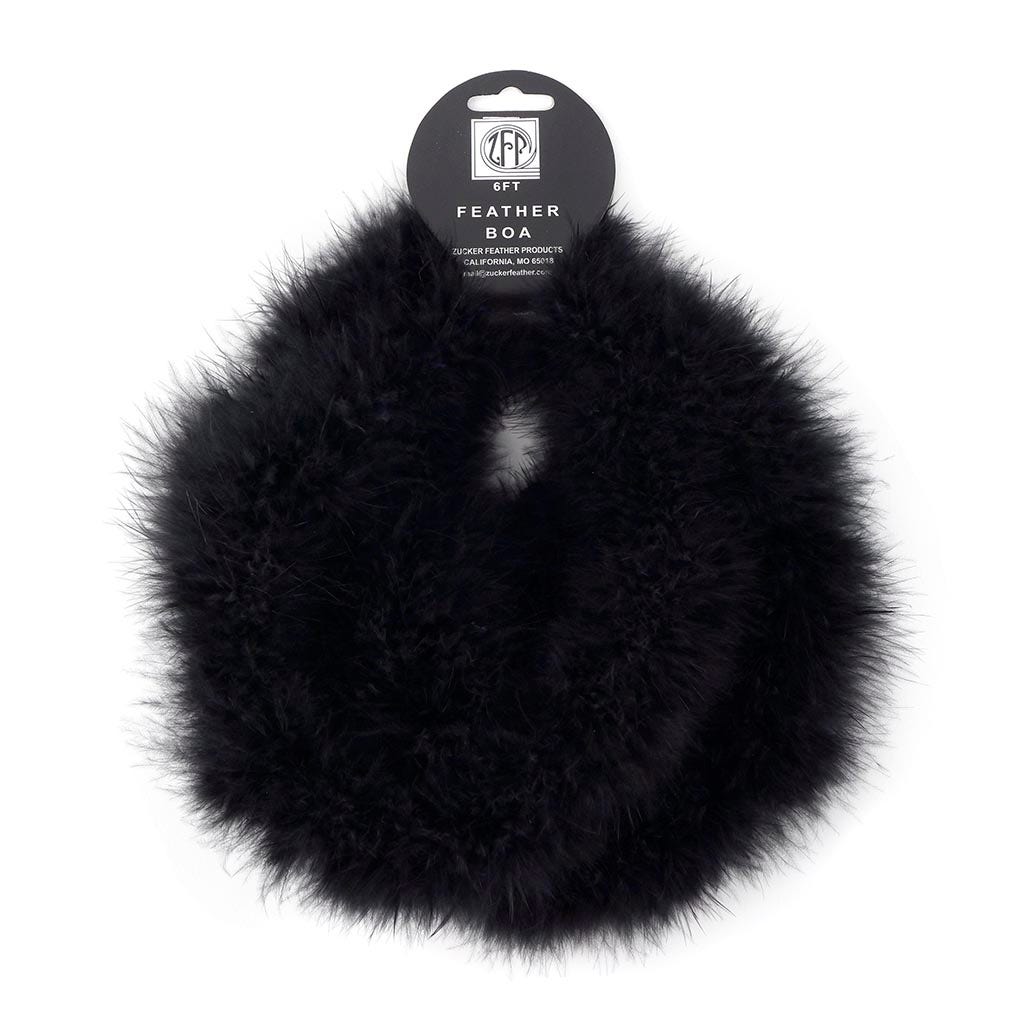 Thin Marabou Feather Boa - Black