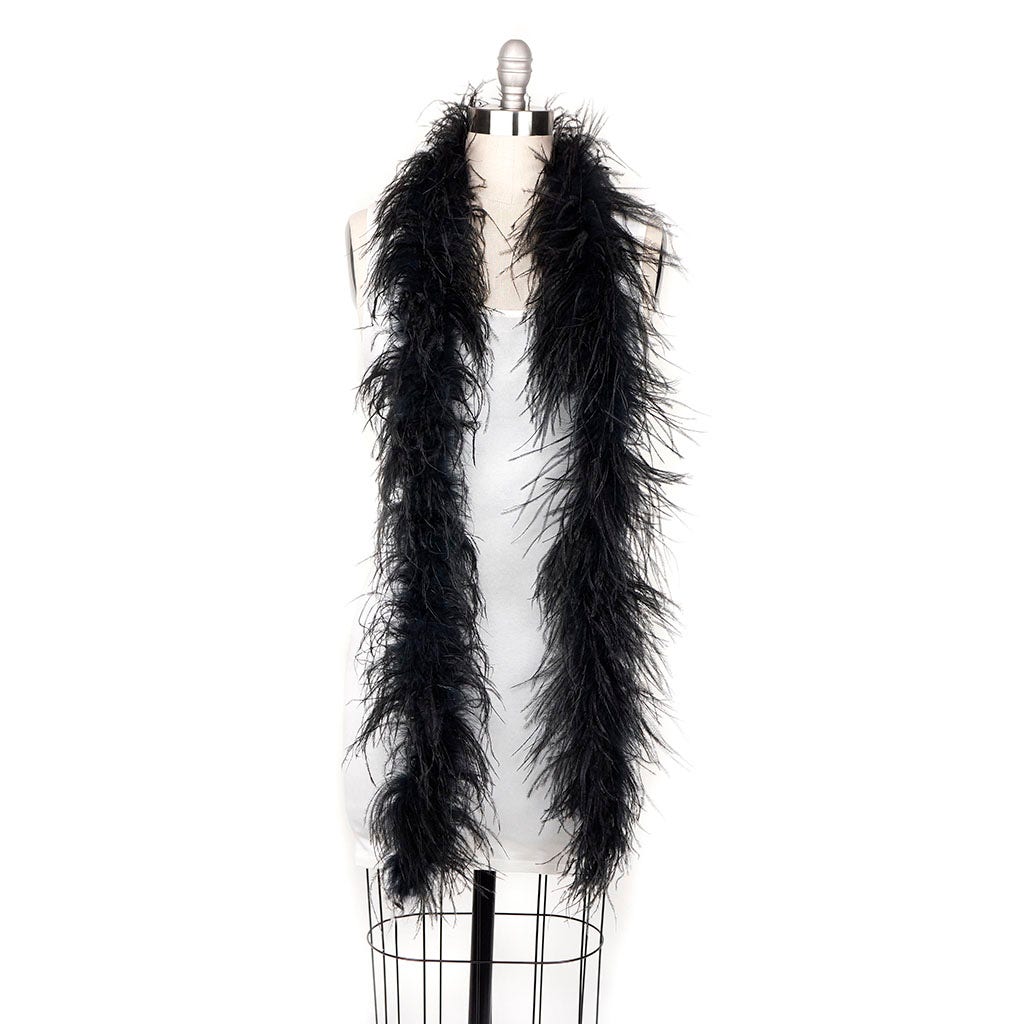 Black 2 Ply Ostrich Feather Boa