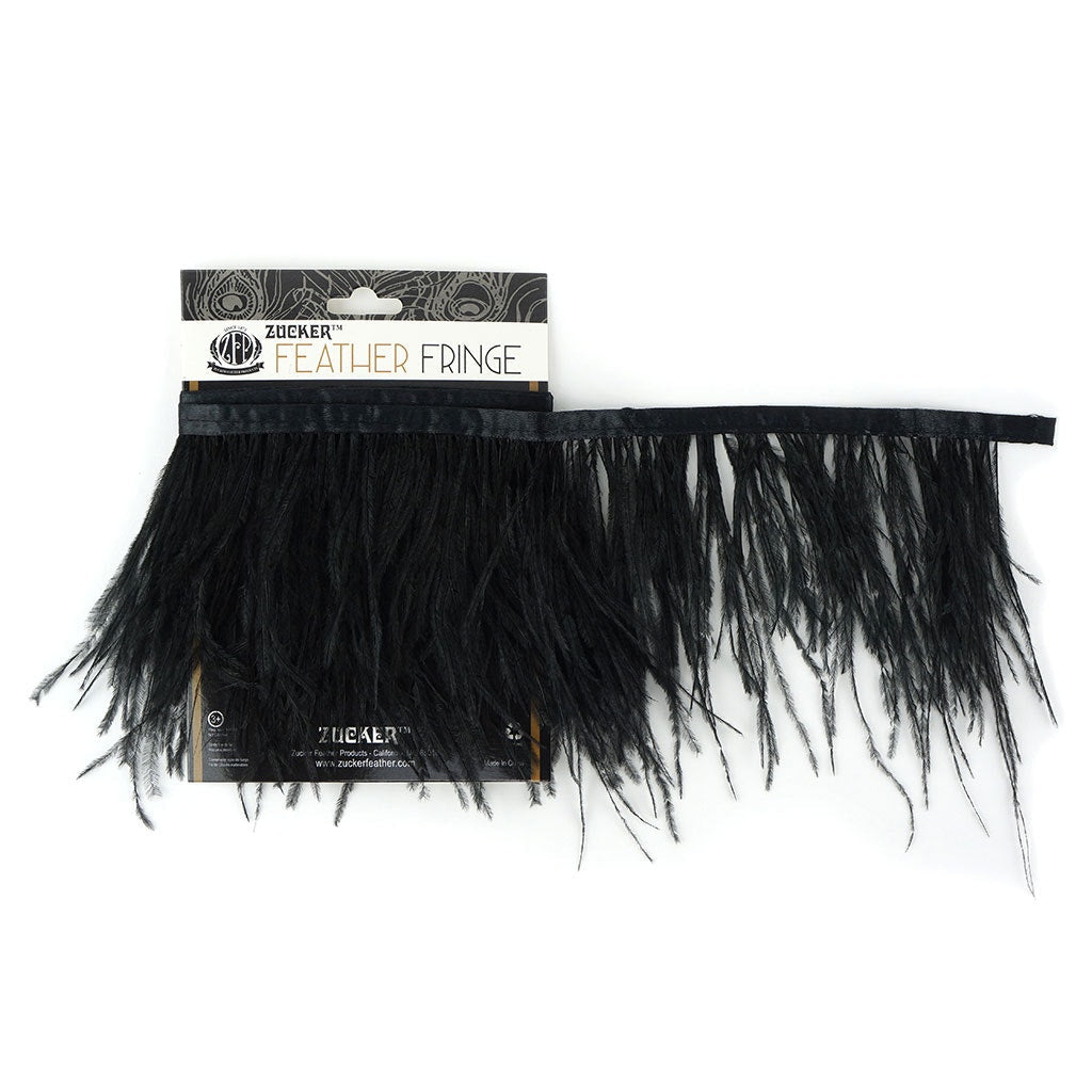 Ostrich Economy Feather Fringe 1PLY 1yd Black