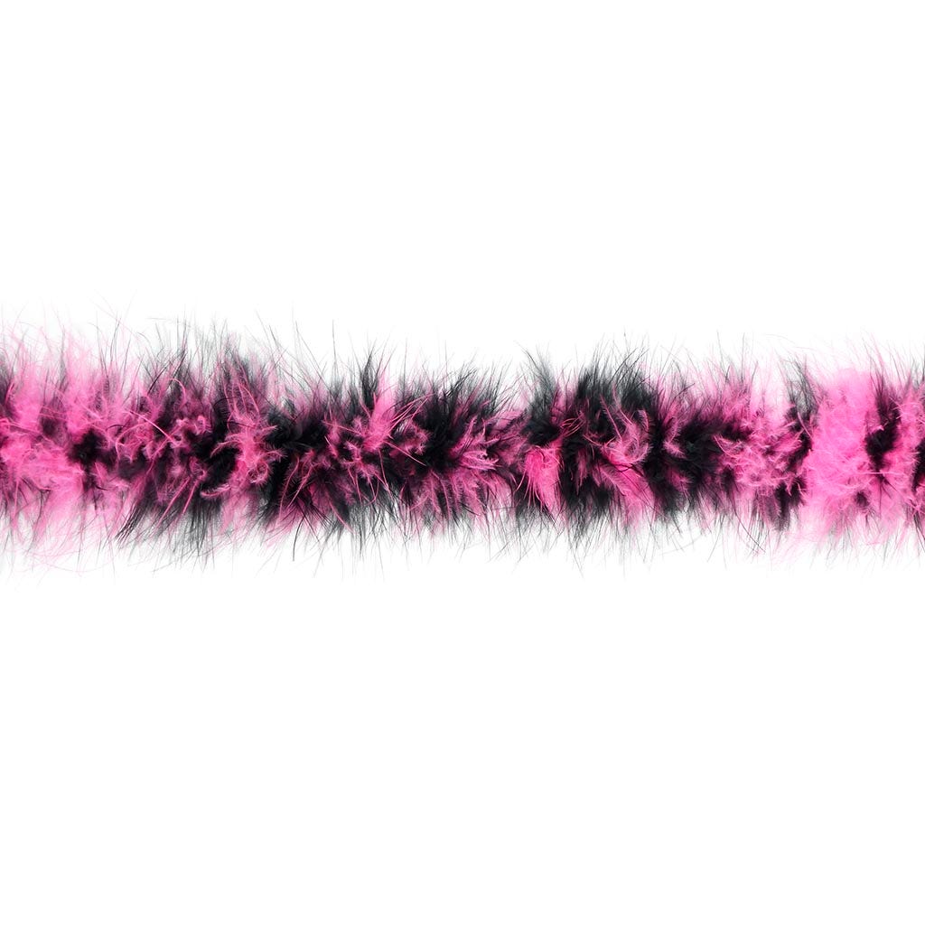 Marabou Feather Boa - Mediumweight - Pink Orient/Black