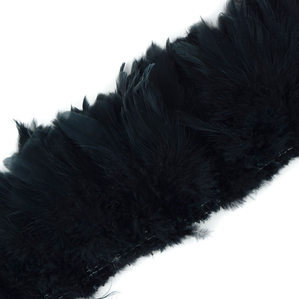 Rooster Schlappen-White-Dyed 1YD Black