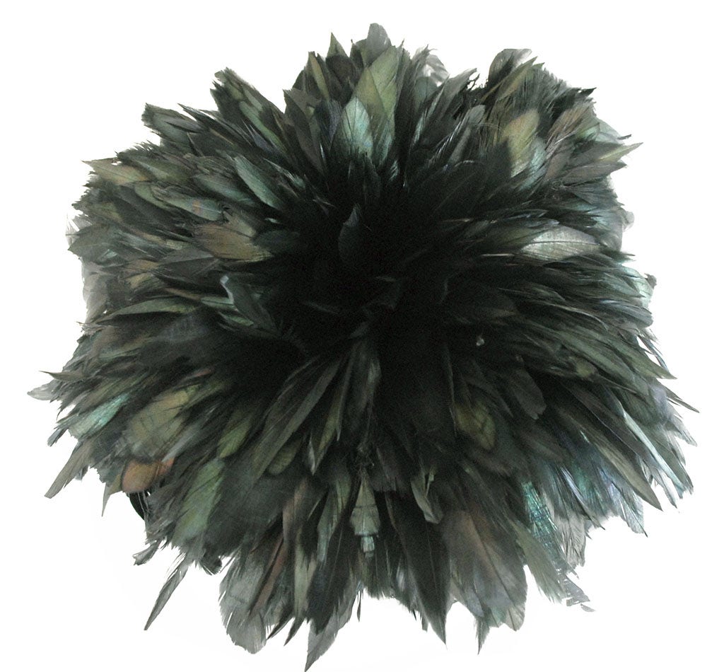 1 Yard Black Rooster Feathers