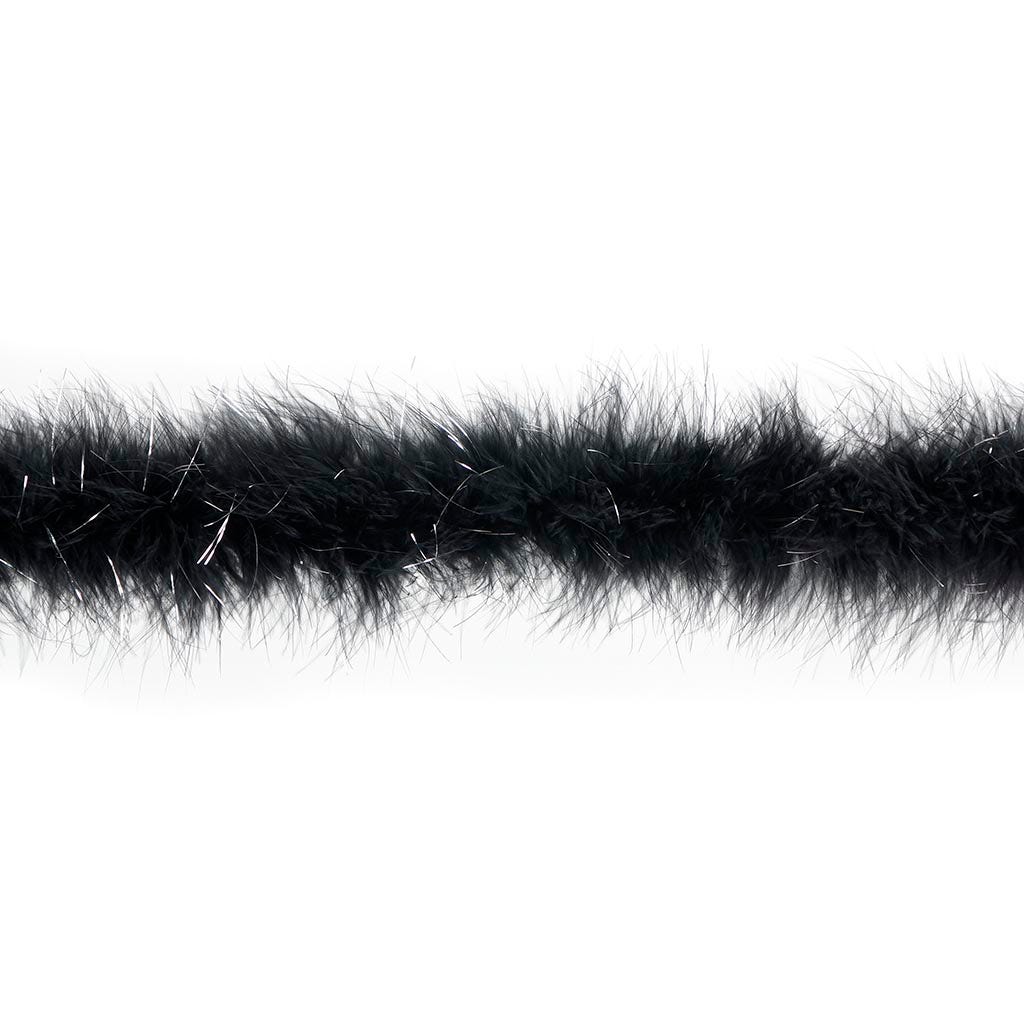 Marabou Boa with Lurex - Mediumweight - Black/Silver Lurex