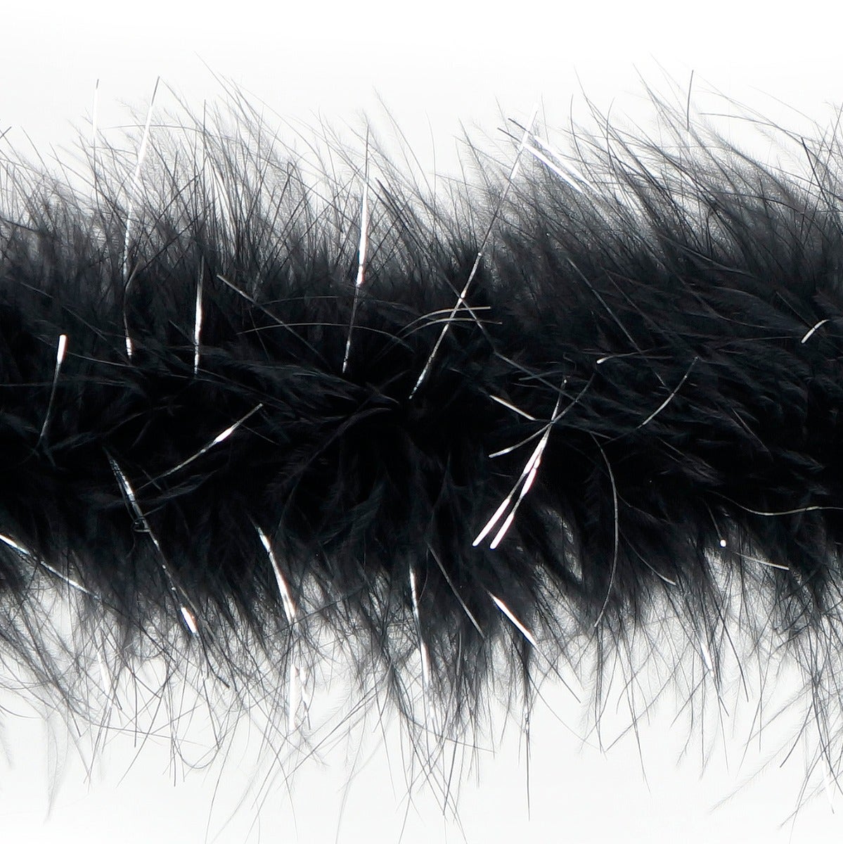 Marabou Boa with Lurex - Mediumweight - Black/Silver Lurex