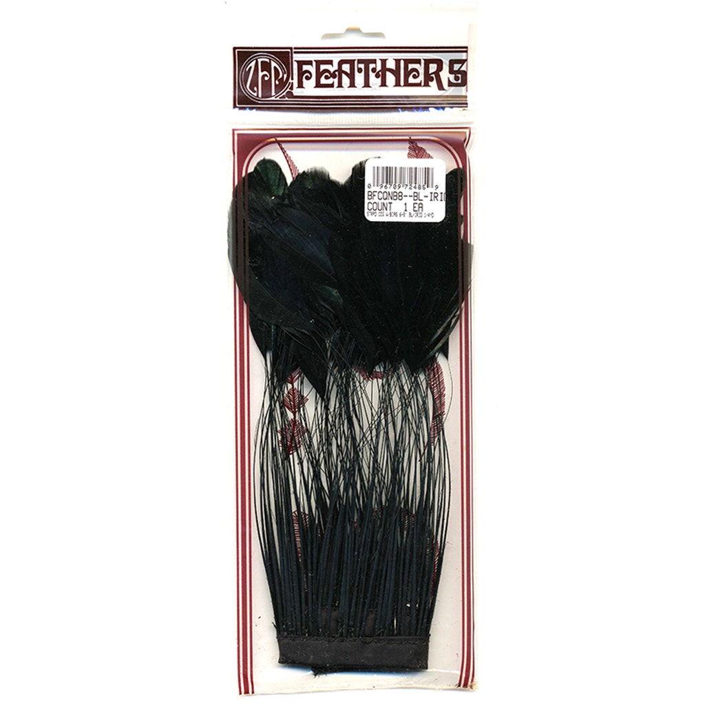 Stripped Iridescent Coque Fringe - Black/Iridescent