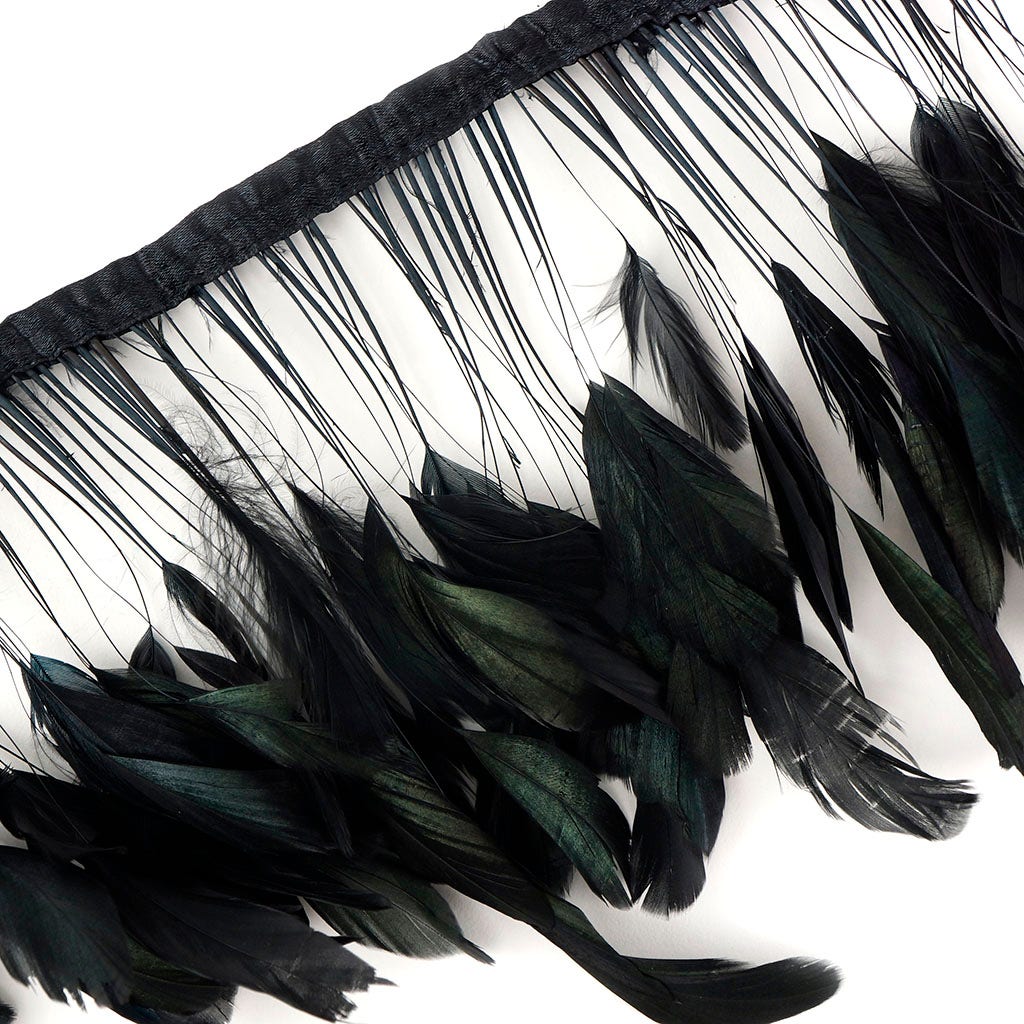 Stripped Iridescent Coque Fringe - Black/Iridescent