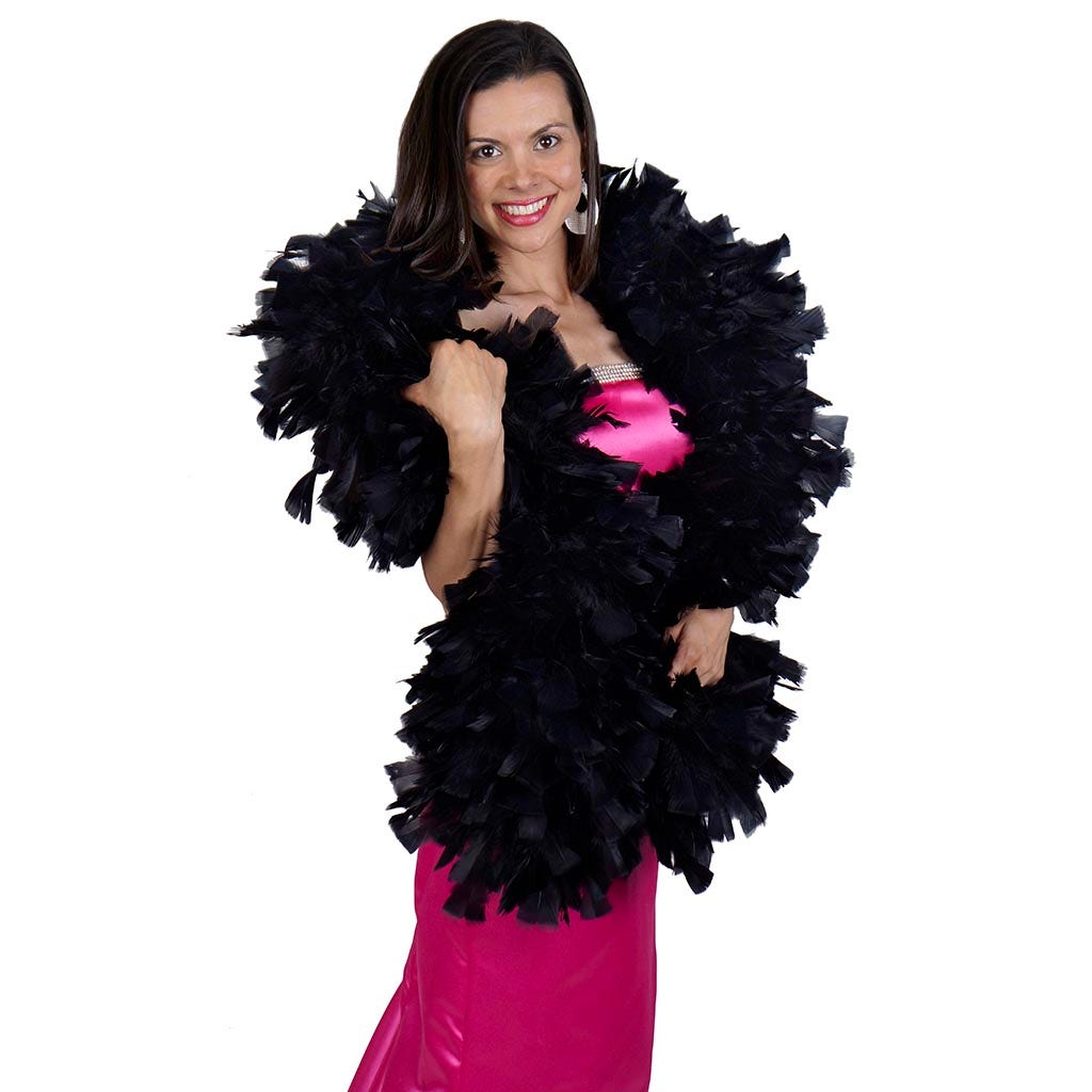 Turkey Feather Boa 10-14" - Black