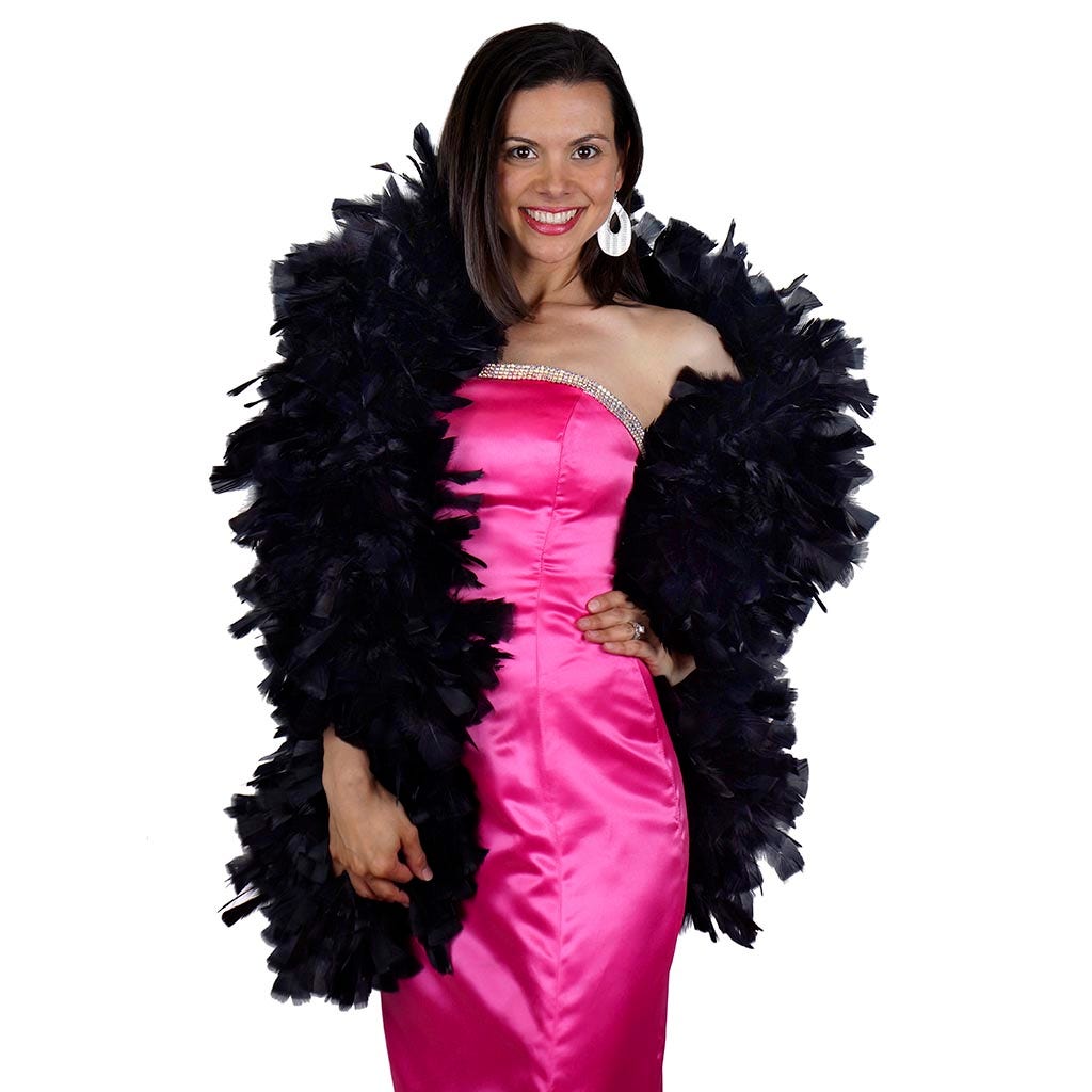 Turkey Feather Boa 10-14" - Black