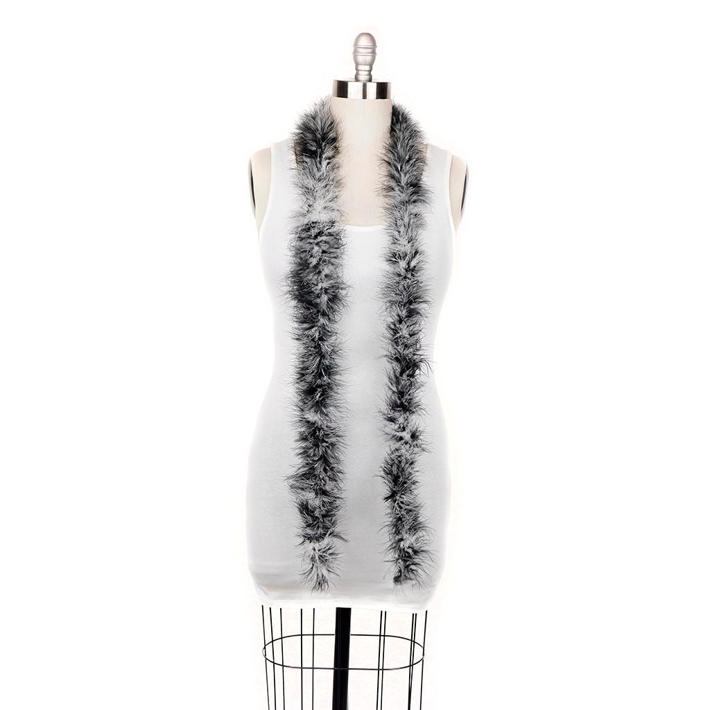 Marabou Feather Boa - Mediumweight - White/Black