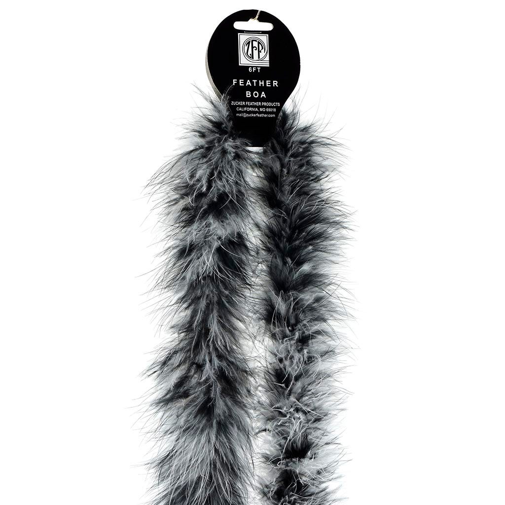 Marabou Feather Boa - Mediumweight - White/Black