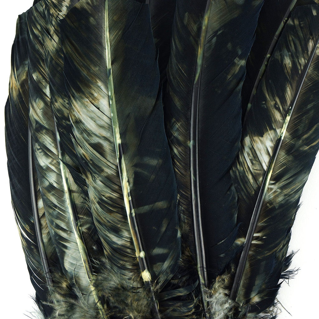 Turkey Quill Right Wing - Tie Dye Black & White