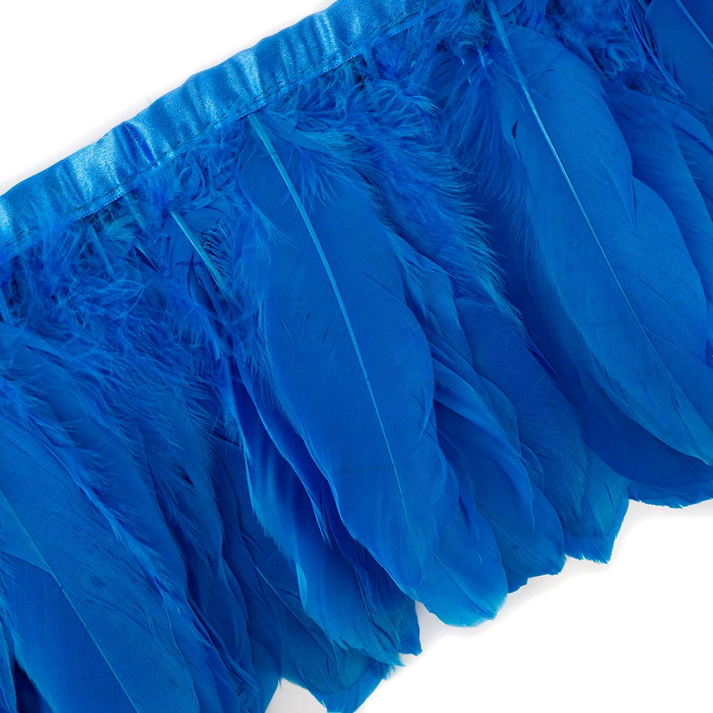 Parried Goose Pallet Feather Fringe - Blue Topaz