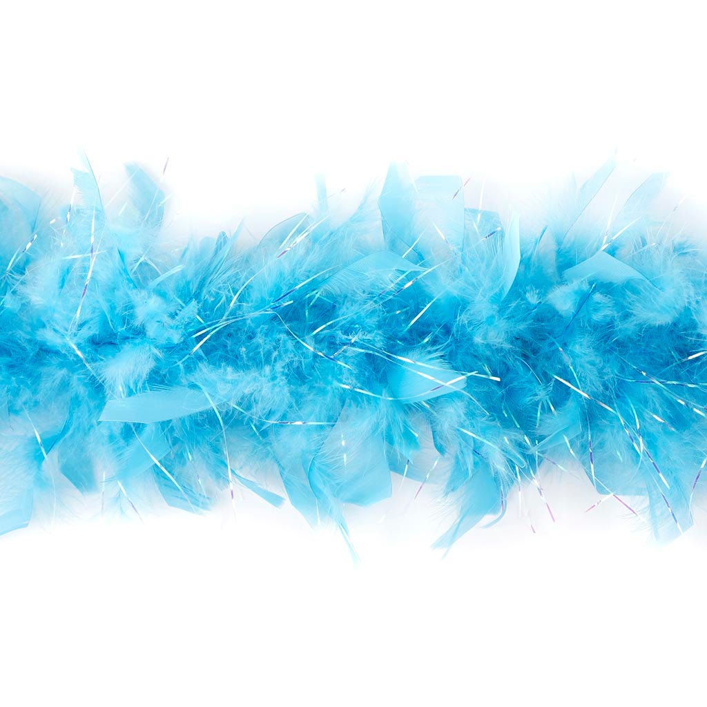 Dress Up Feather Boa for Little Girls - Fairytale Blue/Opal Lurex