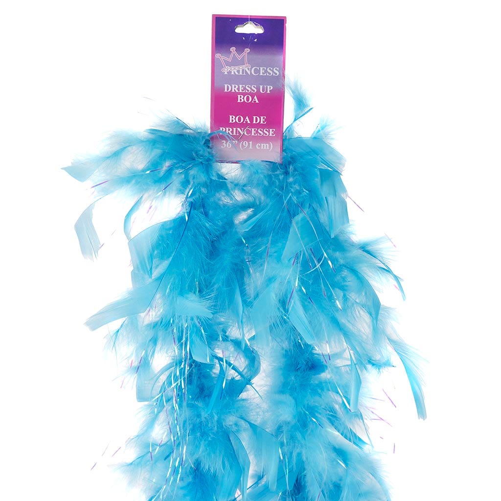 Dress Up Feather Boa for Little Girls - Fairytale Blue/Opal Lurex